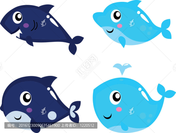 海上生活卡通集白色孤立