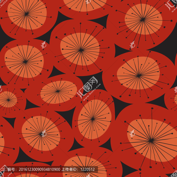抽象紅花圖案