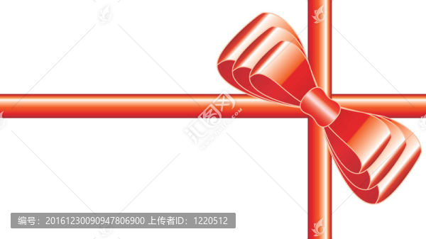 帶絲帶的紅色寫實弓；問候背景