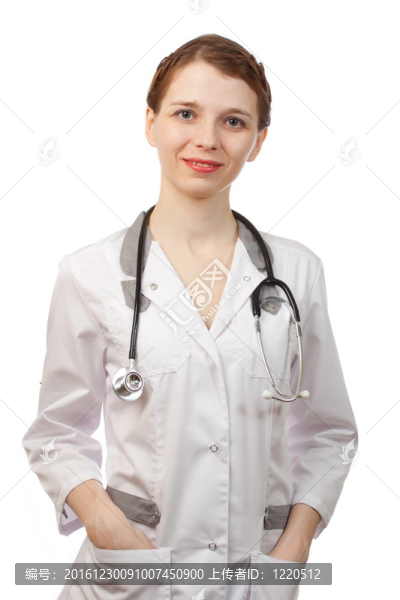女醫(yī)生在聽診器