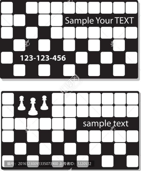 棋牌商務名片。向量元素