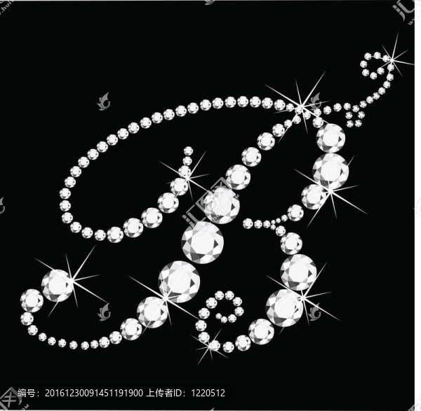 b斜體字母與鉆石