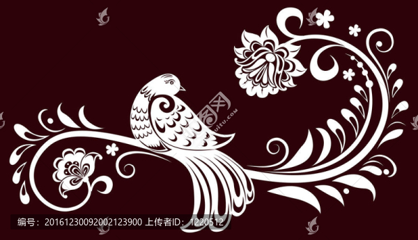 鳥(niǎo)飾枝。裝飾的葉子