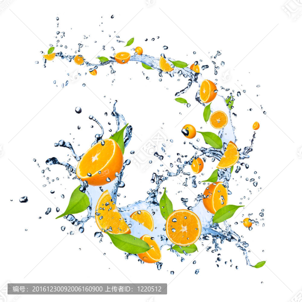 鮮橙落水飛濺