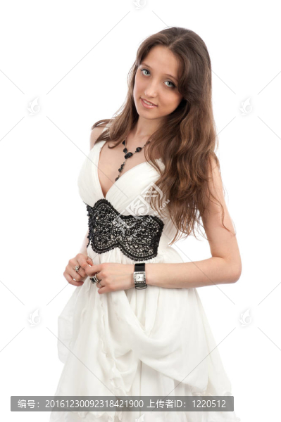 一個(gè)有著美麗長(zhǎng)頭發(fā)的年輕女子的畫(huà)像；