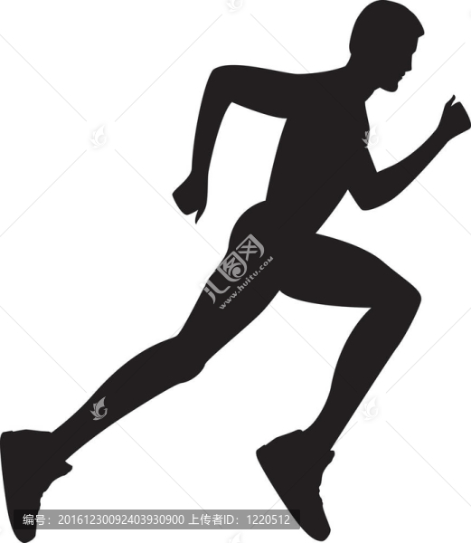 一個(gè)健康男人奔跑的剪影