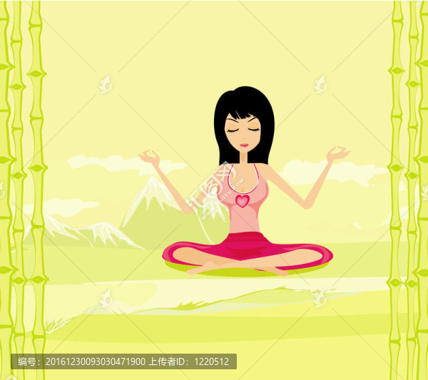 女孩坐著冥想