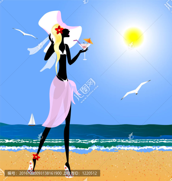 海灘上的金發(fā)女郎