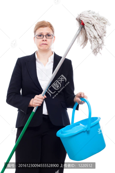 不快樂的商人清洗