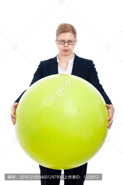 有趣的商人與健身球