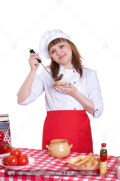 有吸引力的女人做飯