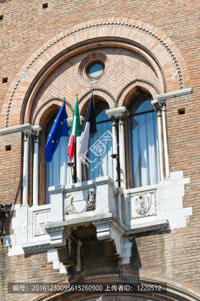 市政廳。Ferrara。Emilia,Romagna。意大利.
