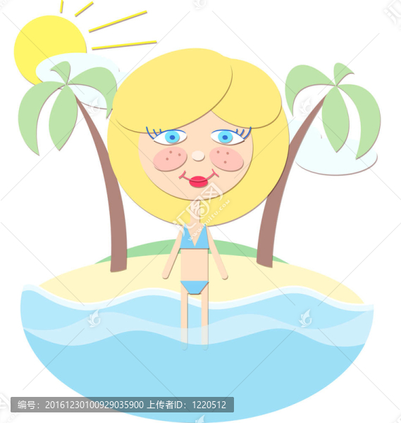 女孩在Sea