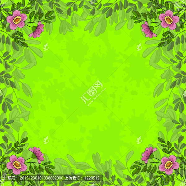 綠色背景花卉