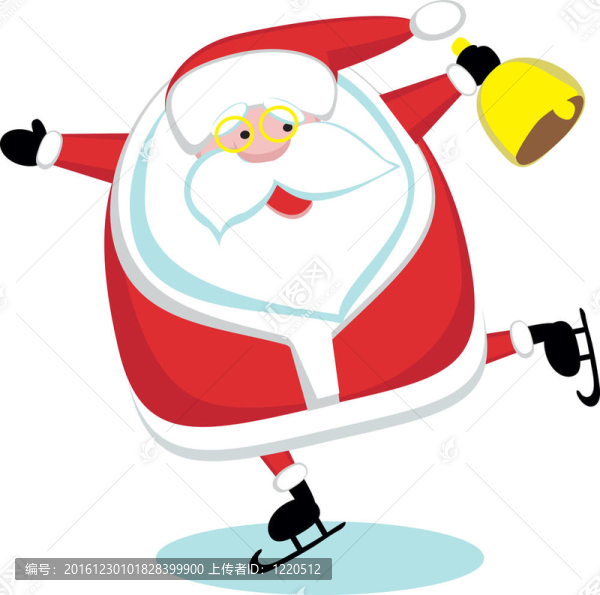 Santa與鐘滑冰。