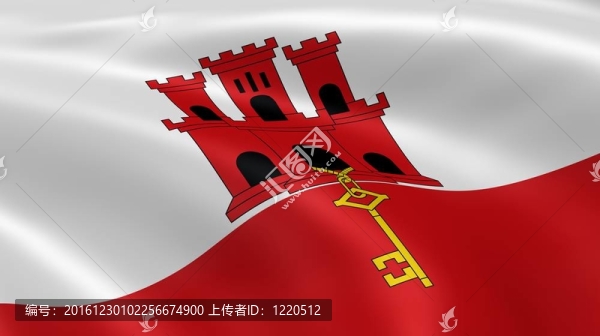 直布羅陀旗幟在風(fēng)中