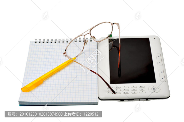 電子圖書；眼鏡；把手和筆記本