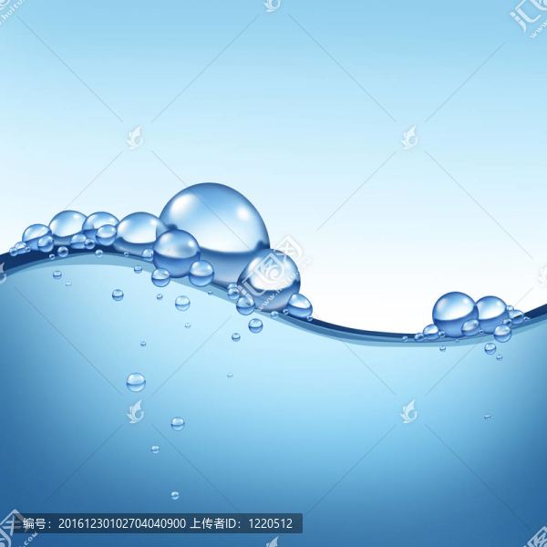 氣泡中的藍色波浪