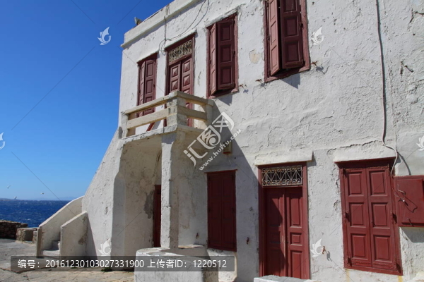 米科諾斯島傳統(tǒng)的基克拉迪建筑。（希臘；Cyclades）