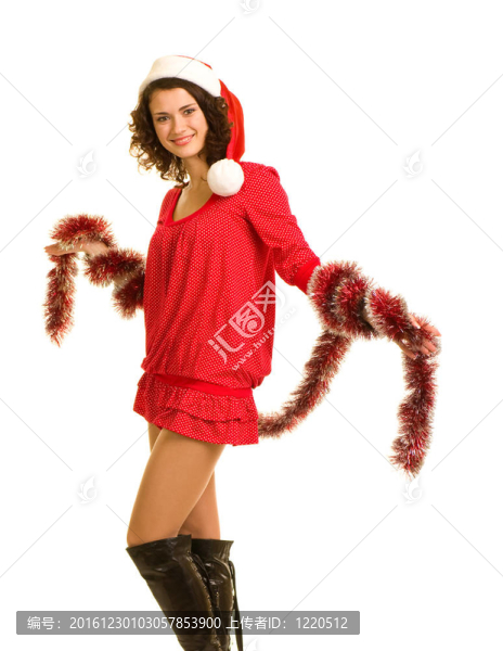穿著克勞斯衣服的女孩