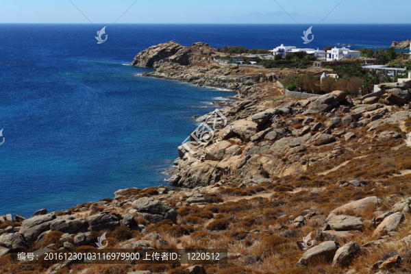 米科諾斯島沿岸；希臘。