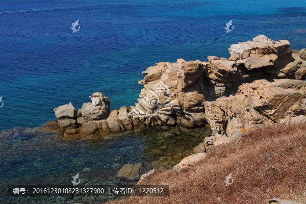 米科諾斯島沿岸；希臘。