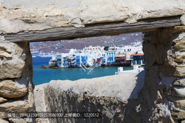米科諾斯島傳統(tǒng)的基克拉迪建筑。（希臘；Cyclades）