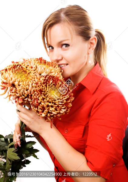 美麗的女人菊花