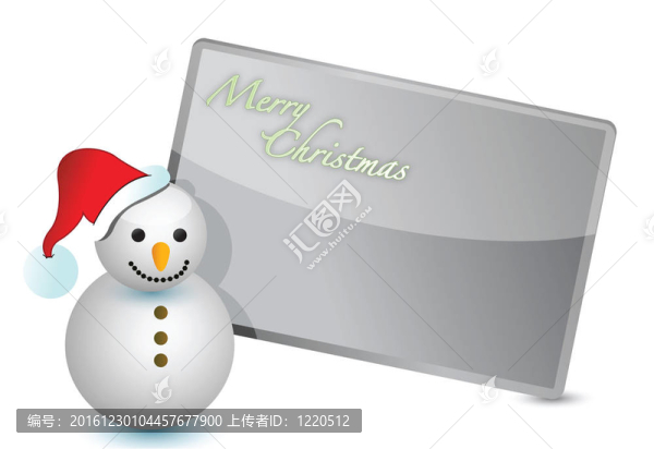 雪人圣誕卡插畫