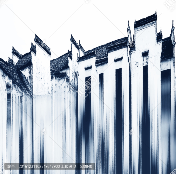 江南水鄉(xiāng)水墨畫,合層