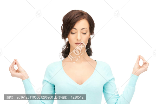 女人在冥想