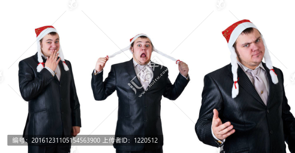 戴著圣誕老人帽子的男人