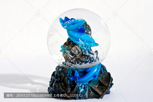 海豚紀念品水晶球