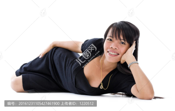 漂亮的亞洲婦女與括號(hào)