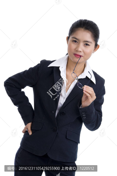 女商人拿著眼鏡