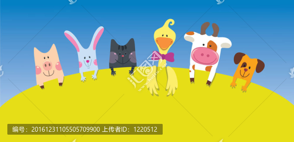 卡通農(nóng)場動物卡