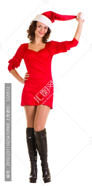 穿著克勞斯衣服的女孩