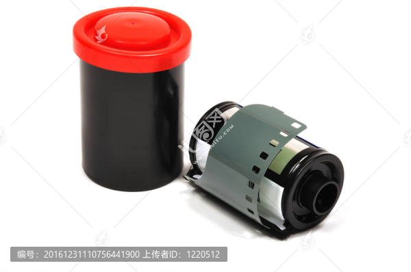 在白色背景上分離的感光膠片