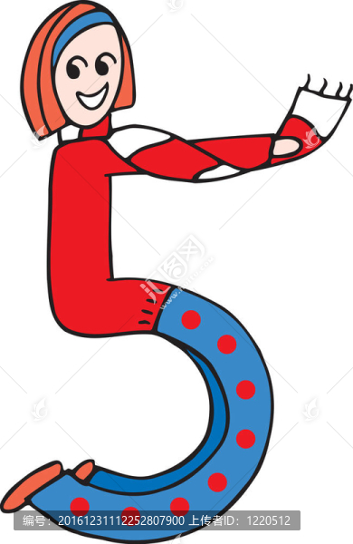 側(cè)視圖女孩形成數(shù)字5