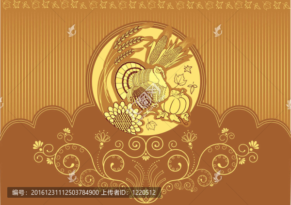 感恩節(jié)背景，明信片與火雞