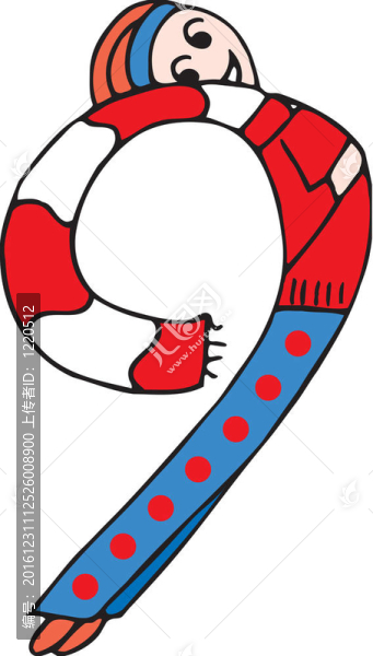 側(cè)視圖女孩形成數(shù)字9