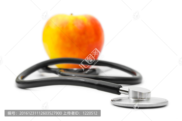 醫(yī)用聽診器和蘋果