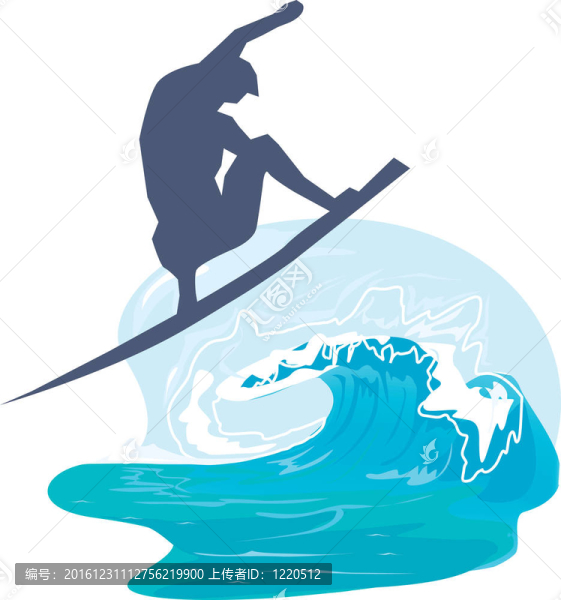 一個(gè)人在海上沖浪的剪影