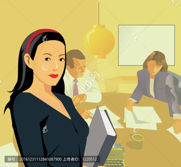 持文件的商業(yè)婦女
