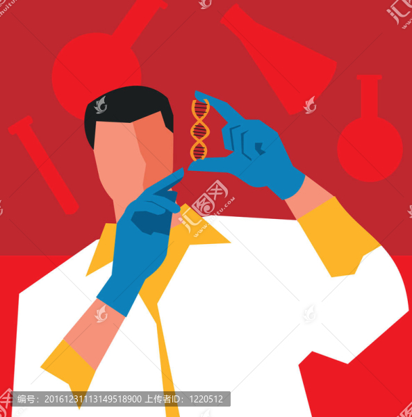 一位科學(xué)家展示DNA的正面視圖