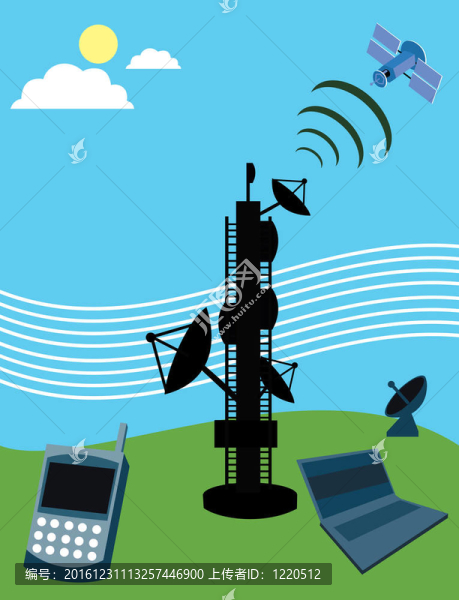 電信塔與衛(wèi)星；筆記本電腦和手機(jī)