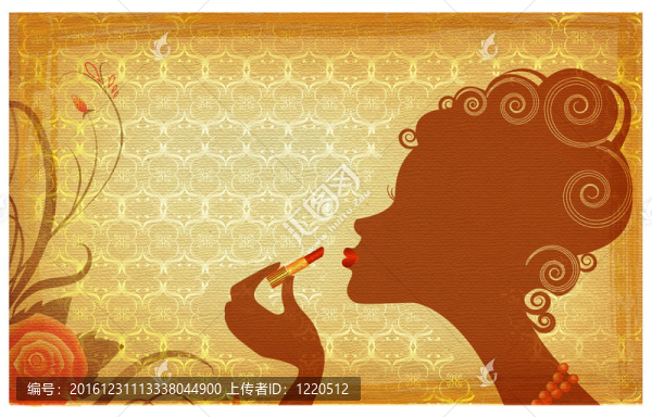紙上口紅的女性肖像