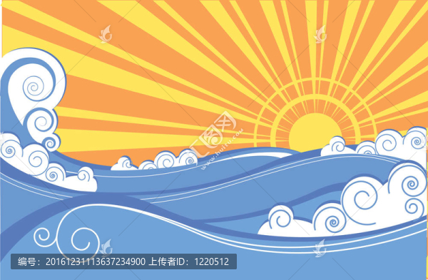 抽象海浪。海洋景觀圖