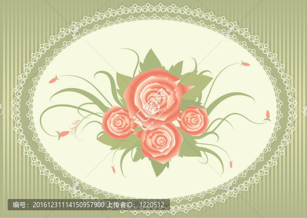 花卉背景與裝飾框架