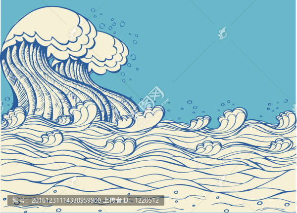 海浪。自然符號(hào)圖
